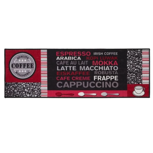 Cafe crema piros konyhai futószőnyeg 50x150 cm