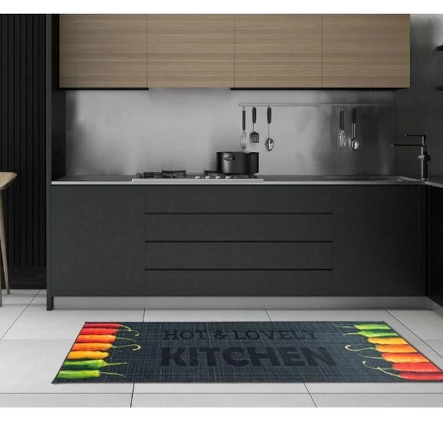 Kitchen-11 grafit konyhai futószőnyeg 60x180 cm