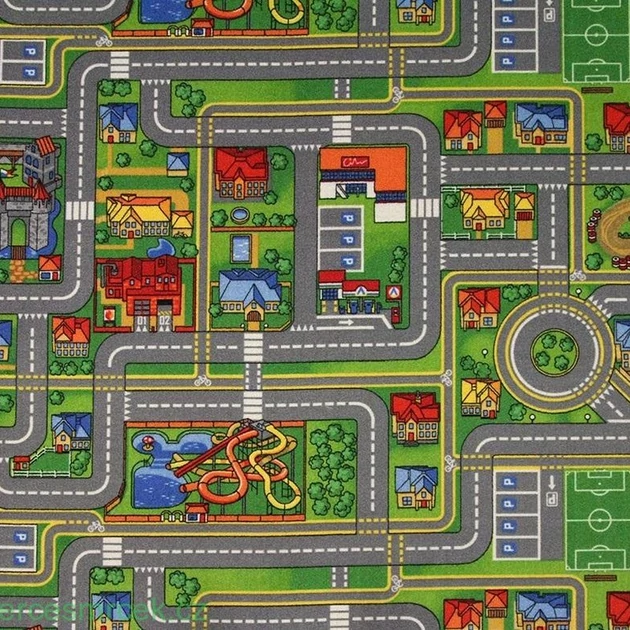 Playcity 97 autópályás gyerek padlószőnyeg 4 méter széles
